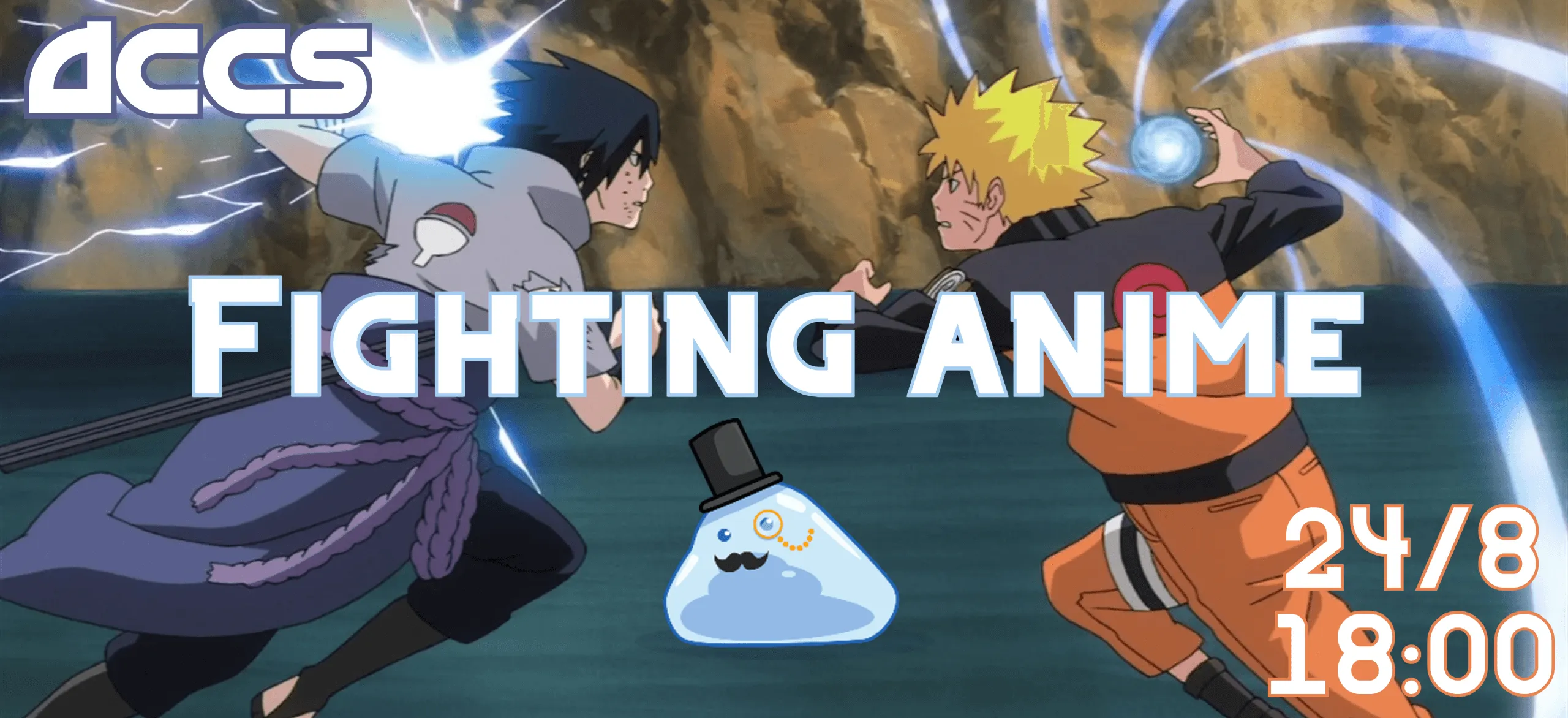 Event banner showing Naruto and Sasuke fighting